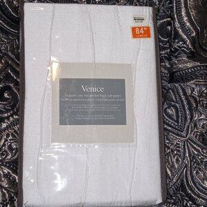 NWT Venice 84" curtain panel with rod pocket/back tab top in white (set of 2)